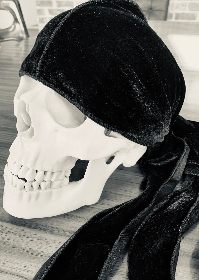 Durag VELVET Head Scarf 2 Colours Black & Red