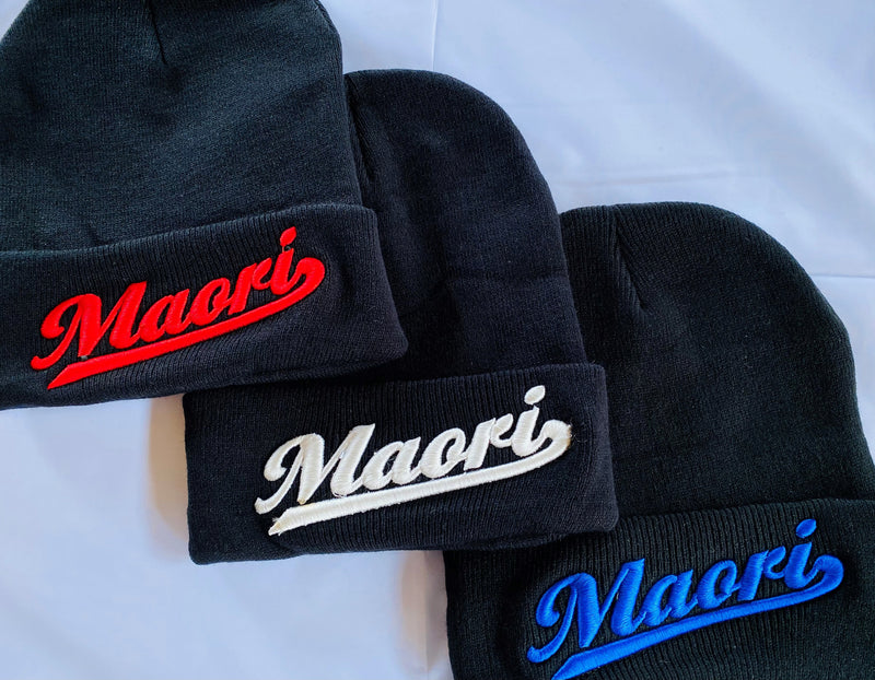 Maori Beanie Oldschoolstore Original Black Turn it up